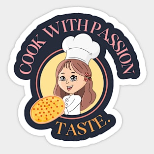 Food and Cooking Cook with passion taste Sticker